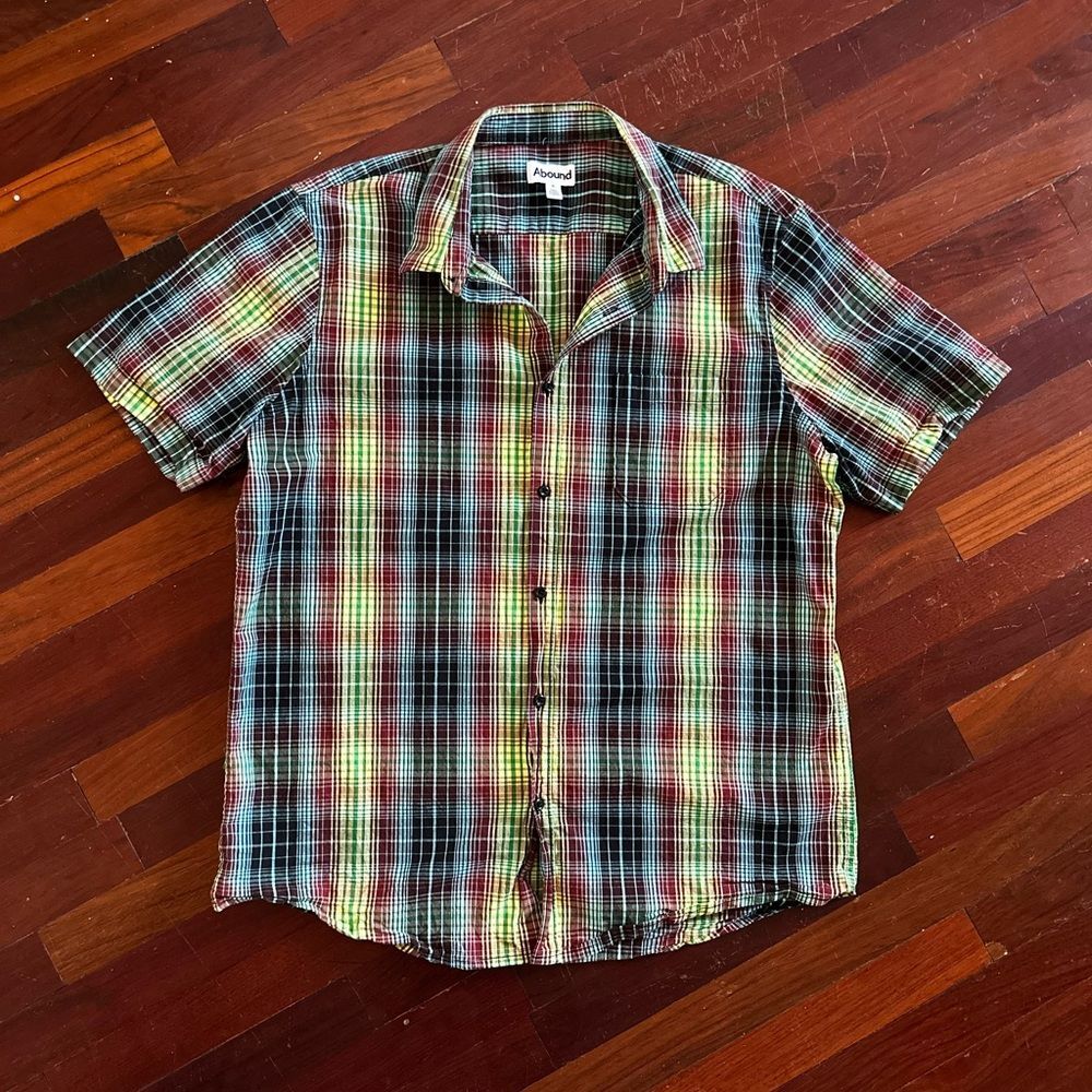 Abound Mens Vibrant Plaid Button Down Shirt Size XL